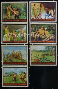 1d149 RAMPAGE 7 movie lobby cards '63 Robert Mitchum & Elsa Martinelli in the African jungle!