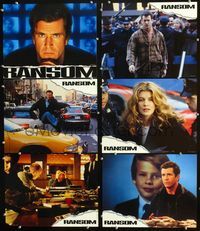 1d346 RANSOM 6 movie lobby cards '96 Mel Gibson, Rene Russo, Gary Sinise