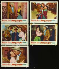 1d564 RIDING SHOTGUN 5 movie lobby cards '54 Randolph Scott, Wayne Morris, Joan Weldon