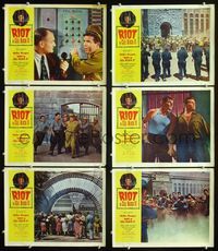 1d350 RIOT IN CELL BLOCK 11 6 movie lobby cards '54 Don Siegel, Sam Peckinpah, Neville Brand