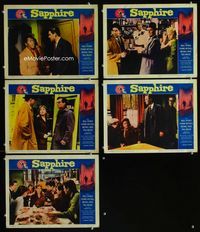 1d569 SAPPHIRE 5 movie lobby cards '59 Basil Dearden, Nigel Patrick, English murder mystery!