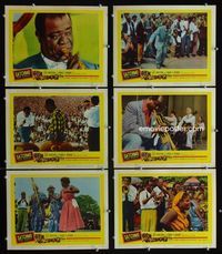 1d355 SATCHMO THE GREAT 6 movie lobby cards '57 great images of Louis Armstrong playing trumpet!