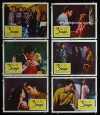 1d357 SCAVENGERS 6 movie lobby cards '59 Vince Edwards & sexy Carol Ohmart in Hong Kong!