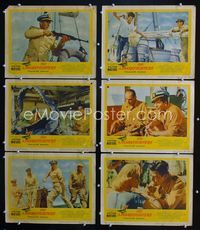 1d363 SHARKFIGHTERS 6 movie lobby cards '56 sailor Victor Mature, Karen Steele