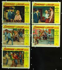 1d578 SHOWDOWN AT ABILENE 5 movie lobby cards '56 gun-shy sheriff Jock Mahoney, Martha Hyer