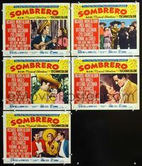 1d584 SOMBRERO 5 movie lobby cards '53 Ricardo Montalban & Pier Angeli in Mexico!