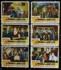 1d406 TWINKLE IN GOD'S EYE 6 movie lobby cards '55 Mickey Rooney, Coleen Gray, religious western!