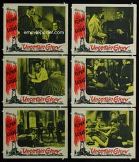 1d407 UNCERTAIN GLORY 6 movie lobby cards '44 Errol Flynn, Paul Lukas, Jean Sullivan