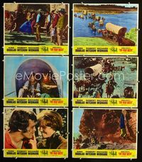 1d418 WAY WEST 6 movie lobby cards '67 Kirk Douglas, Robert Mitchum, Harold Hecht western epic!