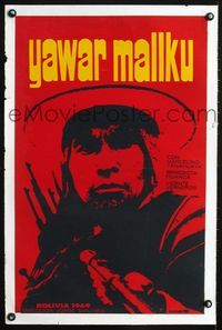 1e046 BLOOD OF THE CONDOR Cuban movie poster '69 Jorge Sanjines' Yawar mallku, cool Azcuy art!