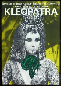 1e141 CLEOPATRA Slovak movie poster '66 great different image of Elizabeth Taylor by Hilmar!