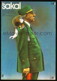 1e143 DAY OF THE JACKAL Czech poster '73 Fred Zinnemann assassination classic, cool Ziegler art!
