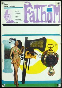 1e146 FATHOM Czech movie poster '67 Raquel Welch, wild completely different image!