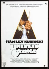 1e222 CLOCKWORK ORANGE German movie poster '72 Stanley Kubrick classic, Phillip Castle art!