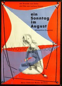 1e229 DOMENICA D'AGOSTO German '50 Luciano Emmer, Sunday in August, sexy art by Hans Hillmann!