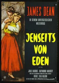 1e230 EAST OF EDEN German movie poster R70s John Steinbeck, art of James Dean by Rolf Goetze!