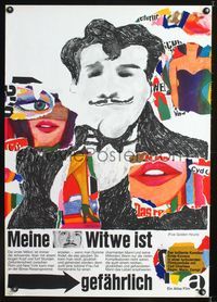1e234 FIVE GOLDEN HOURS German poster R70s Ernie Kovacs, Cyd Charisse, really cool Edelmann art!