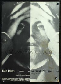 1e240 IDIOT German movie poster R60s Georges Lampin's L'Idiot, Gerard Philipe