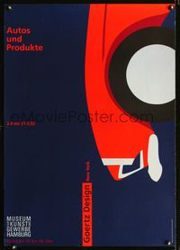 1e203 AUTOS UND PRODUKTE German museum movie poster '92 really cool abstract car artwork!