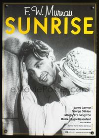1e279 SUNRISE German movie poster R80s F.W. Murnau, Janet Gaynor, George O'Brien
