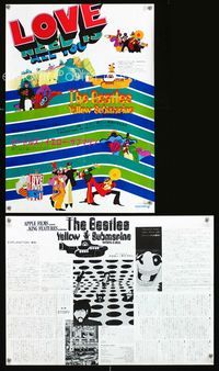 1e314 YELLOW SUBMARINE Japanese 14x20 movie poster '69 The Beatles, cool psychedelic artwork!