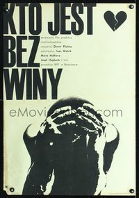 1e477 HE WHO IS WITHOUT SIN Polish 23x33 movie poster '63 cool artwork by Marek Freudenreich!