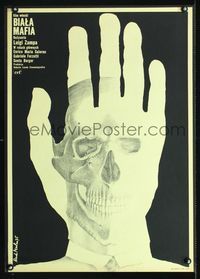 1e481 HOSPITALS THE WHITE MAFIA Polish 23x33 poster '75 really cool skull on hand art by Rene Mulas!