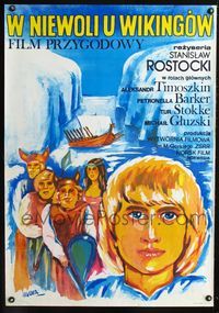 1e531 I NA KAMNYAKH RASTUT DEREVYA Polish movie poster '85 cool viking art by Maria Ihnatowicz!
