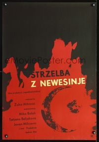 1e522 THUNDERING MOUNTAINS Polish 23x33 movie poster '63 cool artwork by Marek Freudenreich!