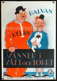 1e001 BE BIG Swedish poster '31 great artwork of Laurel & Hardy, prequel to Sons of the Desert!