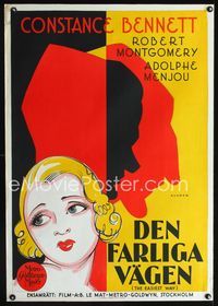 1e012 EASIEST WAY Swedish poster '31 wonderful art of Constance Bennett & her lovers by Rohman!