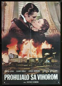 1e088 GONE WITH THE WIND Yugoslavian R70s great image of Clark Gable & Vivien Leigh, classic!