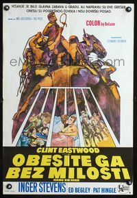 1e090 HANG 'EM HIGH Yugoslavian movie poster '68 Clint Eastwood cowboy classic!