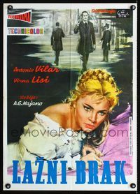 1e092 IL PADRONE DELLE FERRIERE Yugoslavian movie poster '59 art pretty of Virna Lisi!