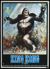 1e101 KING KONG ESCAPES Yugoslavian movie poster '70s Toho, Ishiro Honda, great art of giant ape!