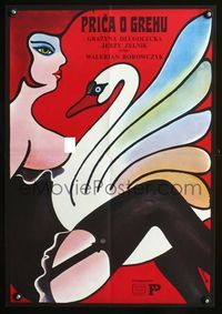 1e128 STORY OF A SIN Yugoslavian movie poster '75 Dzieje Grzechu, sexy Jerzy Flisak art!