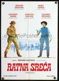 1e134 WARLOCK Yugoslavian movie poster '70s cowboys Henry Fonda & Richard Widmark!