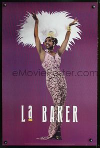 1f039 JOSEPHINE BAKER commercial poster '90 great full length portrait with wild feather headdress!
