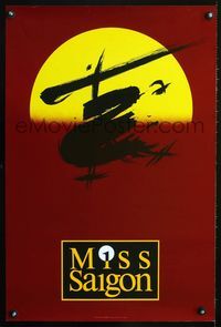 1f136 MISS SAIGON English stage play poster '89 Vietnam War musical, cool art!