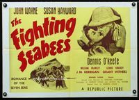 1f115 FIGHTING SEABEES special 19x28 R50s John Wayne, Susan Hayward, WWII!