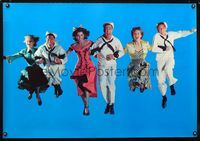 1f011 ANCHORS AWEIGH commercial poster '80s Frank Sinatra, Gene Kelly, color photo of all 6 stars!
