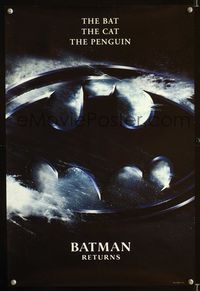 1f171 BATMAN RETURNS special 13x20 poster '92 Tim Burton, the bat, the cat, and the pengiun!