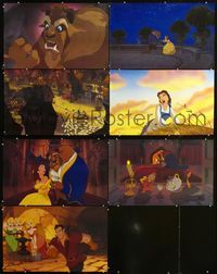 1f097 BEAUTY & THE BEAST set of 7 17x27.25 stills '91 Walt Disney cartoon classic!