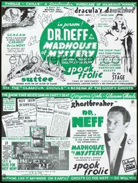 1f177 DR. NEFF & HIS MADHOUSE OF MYSTERY promo brochure '50s Spook Show!
