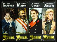 1f088 MAYERLING 4 English mini door panels '69 Sharif, Catherine Deneuve, James Mason, Ava Gardner