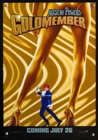 1f181 GOLDMEMBER teaser special 13x19 poster '02 Mike Meyers as Austin Powers, sexy legs!