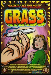 1f182 GRASS special 14x20 poster '99 history of marijuana in the U.S., great drug artwork!