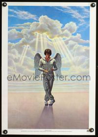 1f122 HEAVEN CAN WAIT special 17x24 poster '78 art of angel Warren Beatty in sweats!