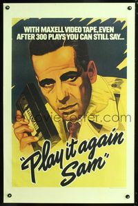 1f056 PLAY IT AGAIN SAM special 26x40 poster '83 great art image of Bogart promoting Maxwell tapes!