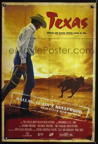 1f076 TEXAS special 24x36 poster '05 Deep Ellum Film Festival, great cowboy & horse image!